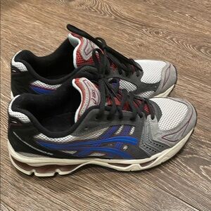 Asics Gray and Blue Running Shoes